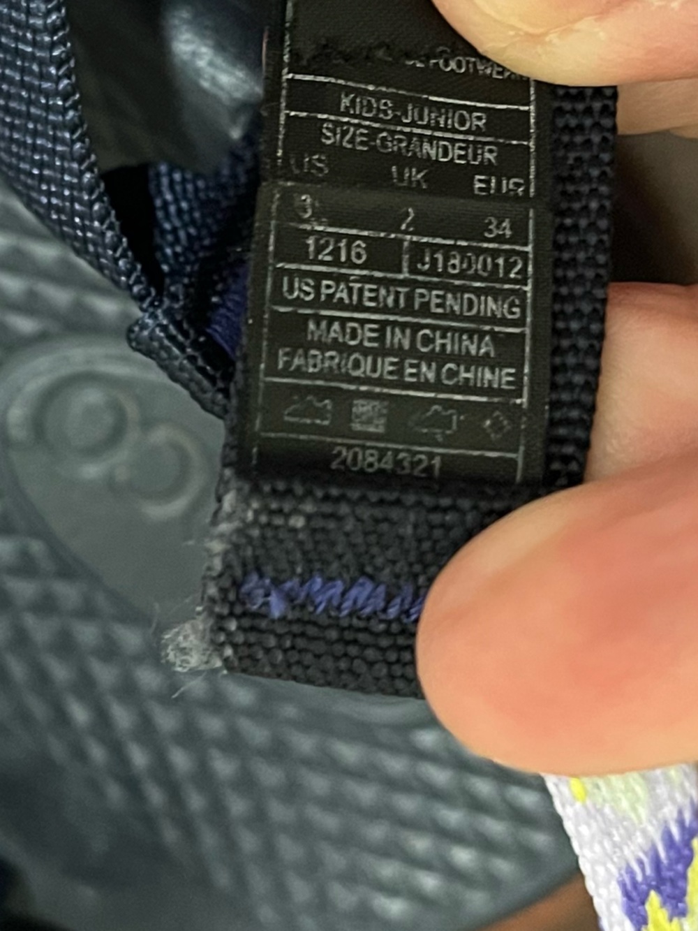 Chaco ZX/1 Ecotread kids' sandals purple/yellow double strap size 3 - Picture 9 of 9